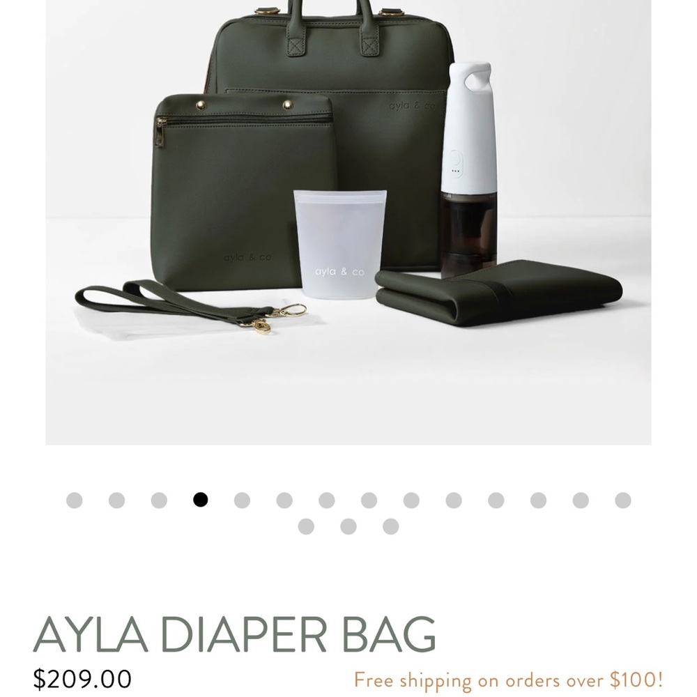 Ayla & co forest green diaper backpack/bag